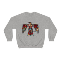 Rustic Holiday Tribal Bird With Christmas Lights Unisex Heavy Blend Crewneck Sweatshirt! Winter Vibes!