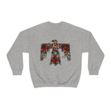 Rustic Holiday Tribal Bird With Christmas Lights Unisex Heavy Blend Crewneck Sweatshirt! Winter Vibes!