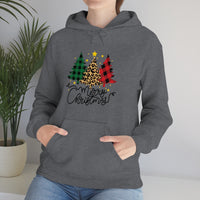 Merry Christmas Leopard Print Unisex Heavy Blend Hooded Sweatshirt! Winter Vibes!