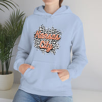 Kansas City Football Grey and Pink Leopard Print Unisex Heavy Blend Hooded Sweatshirt! Football Season!