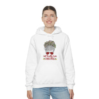 Just Really Love Christmas Bun Girl Unisex Heavy Blend Hooded Sweatshirt! Winter Vibes!