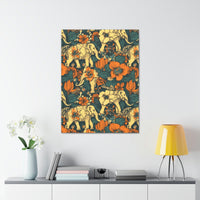 Vintage 70's Inspired Elephant Florals Canvas Gallery Wraps!