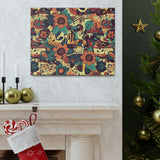 Vintage 70's Inspired Musical Notes Floral Canvas Gallery Wraps!