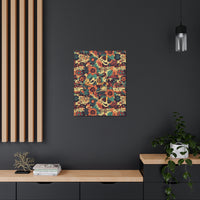 Vintage 70's Inspired Musical Notes Floral Canvas Gallery Wraps!