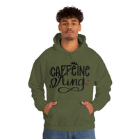 Caffeine King Unisex Heavy Blend Hooded Sweatshirt! Sarcastic Vibes!