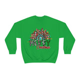 Merry Christmas Sunflower Holiday Unisex Heavy Blend Crewneck Sweatshirt! Winter Vibes!