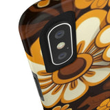 Vintage 70's Floral Chocolate Flowers Tough Phone Cases, Case-Mate!