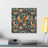 Vintage 70's Inspired Floral Foxy Canvas Gallery Wraps!