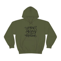 Joyful Merry Blessed Unisex Heavy Blend Hooded Sweatshirt! Winter Vibes!