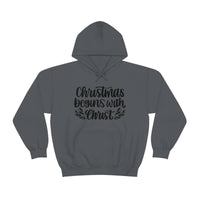 Christmas Begins With Christ Unisex Heavy Blend Hooded Sweatshirt! Winter Vibes!