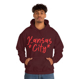 Kansas City Football Red Unisex Heavy Blend Hooded Sweatshirt! Football Season!