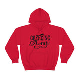 Caffeine King Unisex Heavy Blend Hooded Sweatshirt! Sarcastic Vibes!