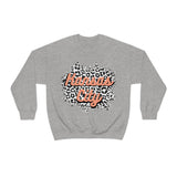 Kansas City Football Grey and Pink Leopard Print Unisex Heavy Blend Crewneck Sweatshirt! Football Season!