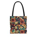 Vintage 70's Musical Notes Floral Tote Bag!