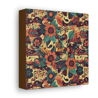 Vintage 70's Inspired Musical Notes Floral Canvas Gallery Wraps!