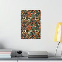 Vintage 70's Inspired Guitars Florals  Premium Matte Vertical Posters!