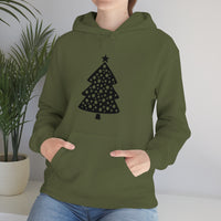 Christmas Tree Polka Dot Minimalistic Unisex Heavy Blend Hooded Sweatshirt! Winter Vibes!