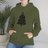 Christmas Tree Polka Dot Minimalistic Unisex Heavy Blend Hooded Sweatshirt! Winter Vibes!