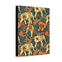 Vintage 70's Inspired Elephant Florals Canvas Gallery Wraps!