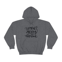 Joyful Merry Blessed Unisex Heavy Blend Hooded Sweatshirt! Winter Vibes!