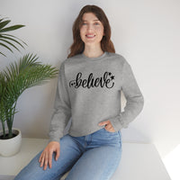 Believe Holiday Unisex Heavy Blend Crewneck Sweatshirt! Winter Vibes!