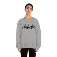 Believe Holiday Unisex Heavy Blend Crewneck Sweatshirt! Winter Vibes!