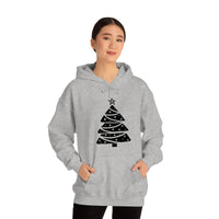 Christmas Tree Wrap Minimalistic Design Unisex Heavy Blend Hooded Sweatshirt! Winter Vibes!