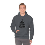 Christmas Tree Wrap Minimalistic Design Unisex Heavy Blend Hooded Sweatshirt! Winter Vibes!