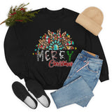 Merry Christmas Sunflower Holiday Unisex Heavy Blend Crewneck Sweatshirt! Winter Vibes!