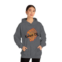 Kansas City Football Chief Outlined Unisex Heavy Blend Hooded Sweatshirt! Football Season!