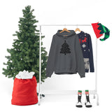 Christmas Tree Polka Dot Minimalistic Unisex Heavy Blend Hooded Sweatshirt! Winter Vibes!