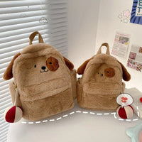 Trendy Cartoon Dog Plush Fashion Backpack for Women