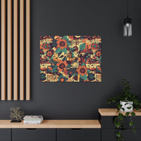 Vintage 70's Inspired Musical Notes Floral Canvas Gallery Wraps!