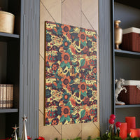 Vintage 70's Inspired Musical Notes Floral Canvas Gallery Wraps!