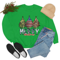 Rustic Military Merry Christmas Holiday Unisex Heavy Blend Crewneck Sweatshirt! Winter Vibes!