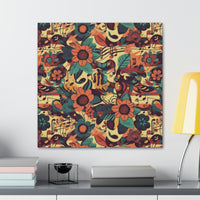 Vintage 70's Inspired Musical Notes Floral Canvas Gallery Wraps!