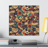 Vintage 70's Inspired Musical Notes Floral Canvas Gallery Wraps!