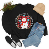 It's The Most Wonderful Time of The Year Snowman Leopard Print Unisex Heavy Blend Crewneck Sweatshirt! Winter Vibes!