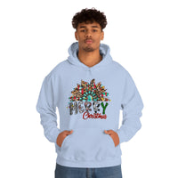 Merry Christmas Sunflower Holiday Unisex Heavy Blend Hooded Sweatshirt! Winter Vibes!