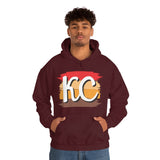 Kansas City Football Paint Stripe KC Unisex Heavy Blend Hooded Sweatshirt! Football Season!