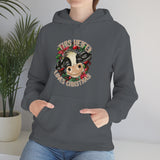 Rustic This Heifer Loves Christmas Unisex Heavy Blend Hooded Sweatshirt! Winter Vibes!