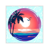 Aqua Beach Vinyl Cut Sticker! FreckledFoxCompany