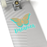 Aqua and Crème Dreamer Butterfly Vinyl Sticker! FreckledFoxCompany