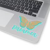 Aqua and Crème Dreamer Butterfly Vinyl Sticker! FreckledFoxCompany