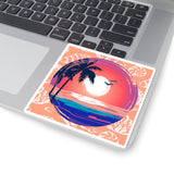 Beach Sunset Blush Pink Vinyl Sticker! FreckledFoxCompany