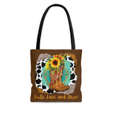 Boots Lace and Grace Western Inspired Tote Bag! Fall Vibes! FreckledFoxCompany