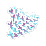 Born To Fly Aqua Purple Vinyl Sticker! FreckledFoxCompany