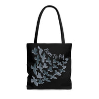 Born To Fly Black and Grey Tote Bag! FreckledFoxCompany
