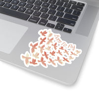 Born To Fly Coral Colored Vinyl Sticker! FreckledFoxCompany