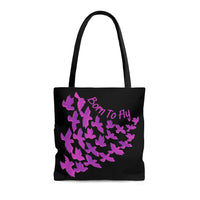 Born To Fly Dark Purple Ombre Tote Bag! FreckledFoxCompany